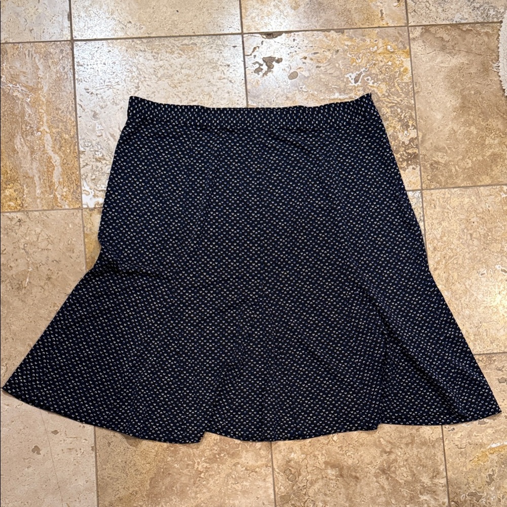 Talbots Navy and White A-Line Skirt